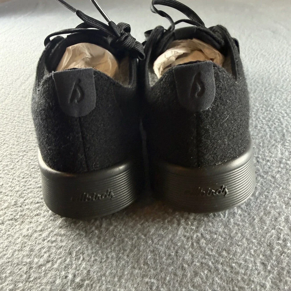 Allbirds Wool Cruiser Shoes Men's M9.5 Black Sustainable Lace Up Sneakers